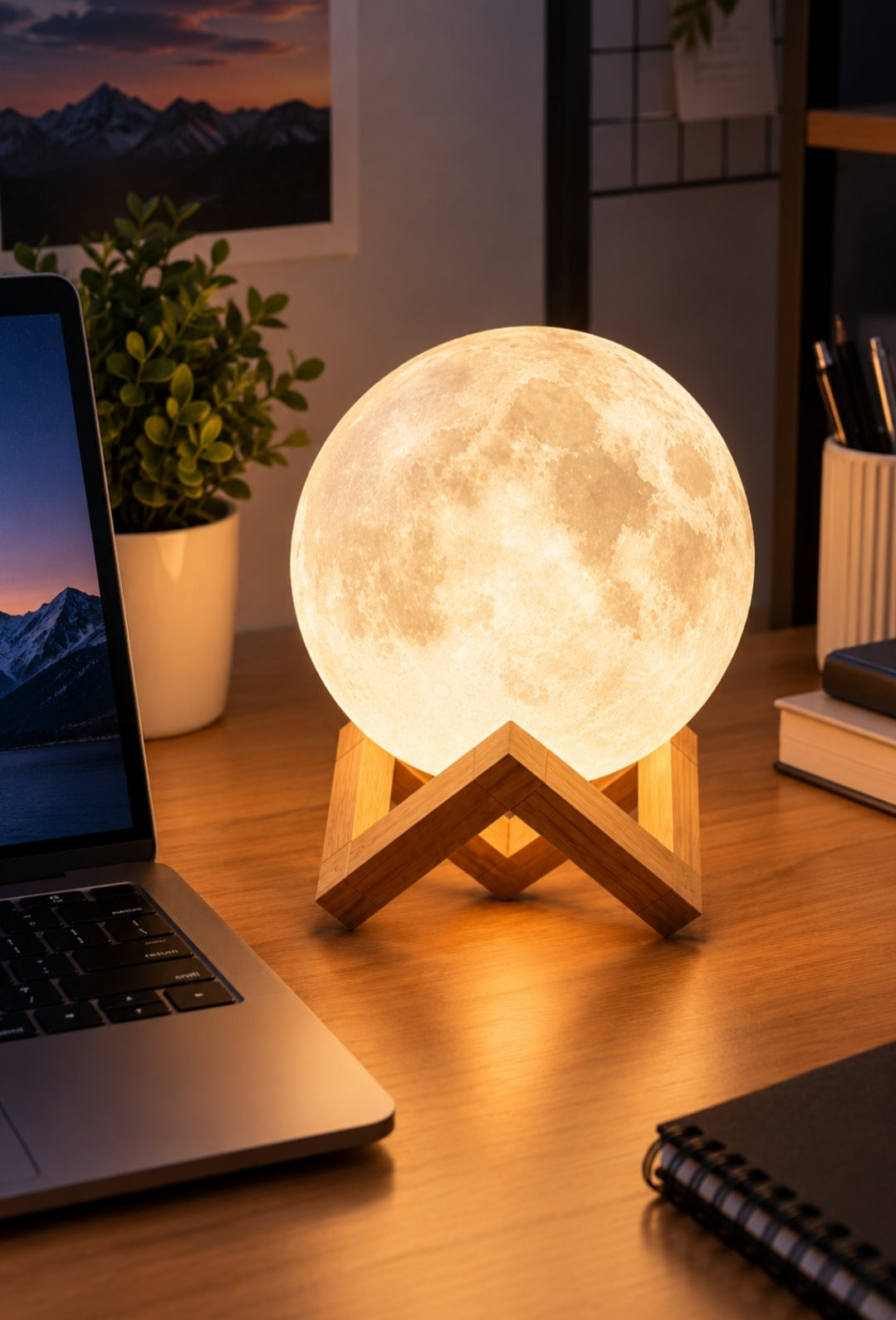 Lampara luna 3D con control remoto